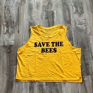 Yellow 'Save the Bees' Women's Muscle Tee